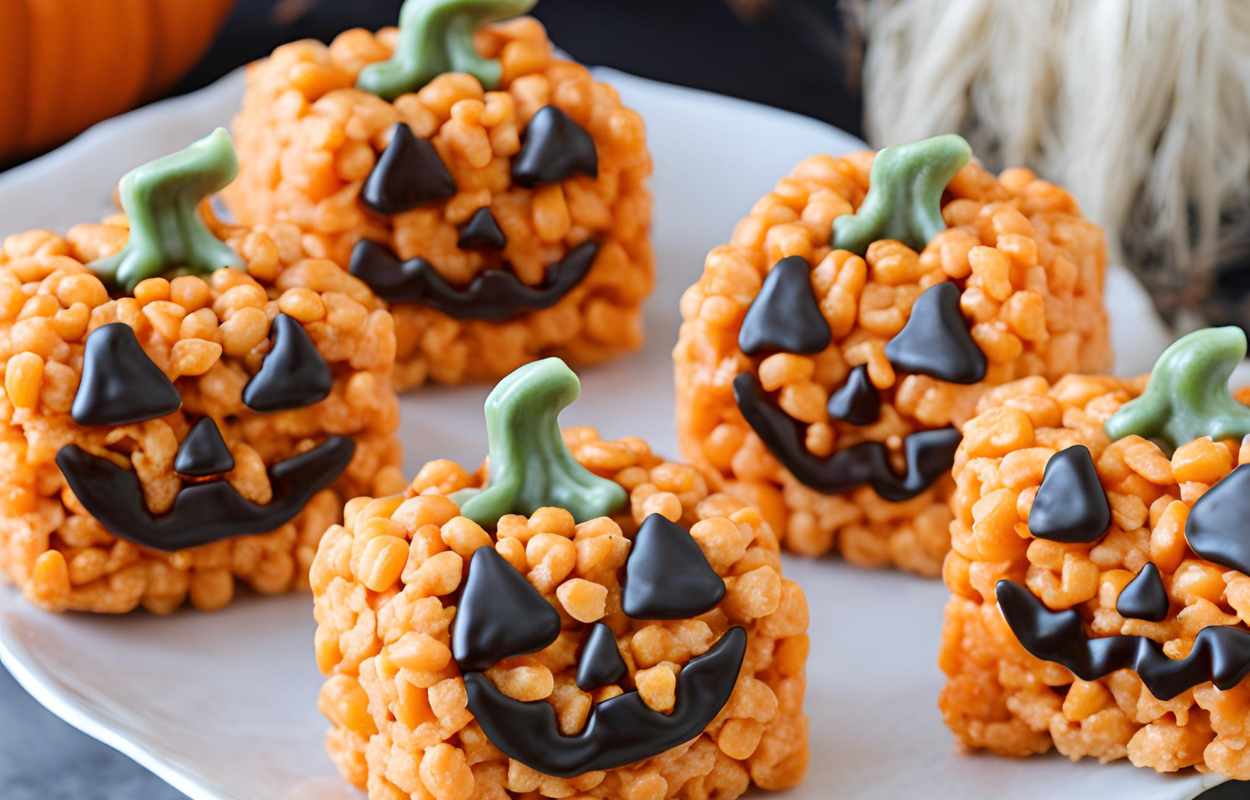 Halloween Pumpkin Rice Krispie Treats