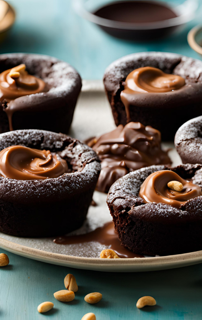 Peanut-Butter-Molten-Chocolate-Cakes