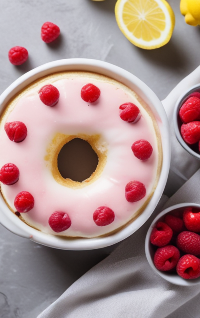 Lemon and Raspberry Donut Pudding