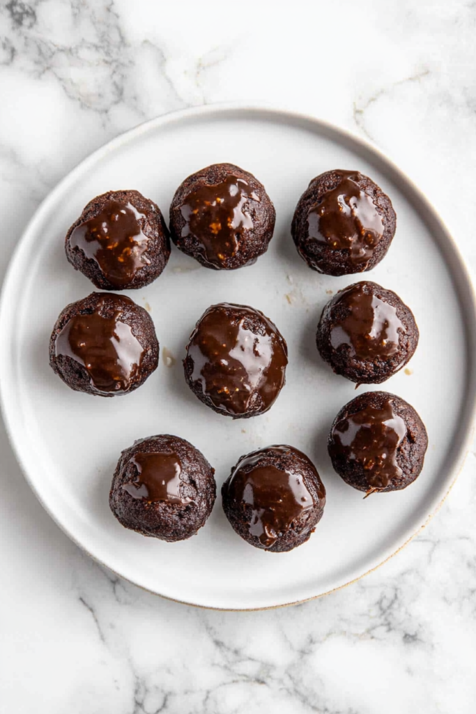 Brownie Bites with Brandy Butter Glaze