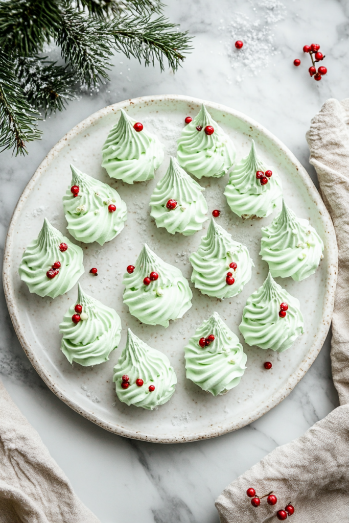 Festive Meringue Christmas Trees