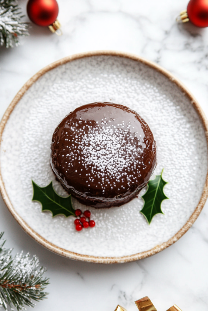 No Bake Chocolate Christmas Pudding