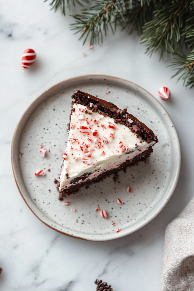 Peppermint Cream Brownie Torte