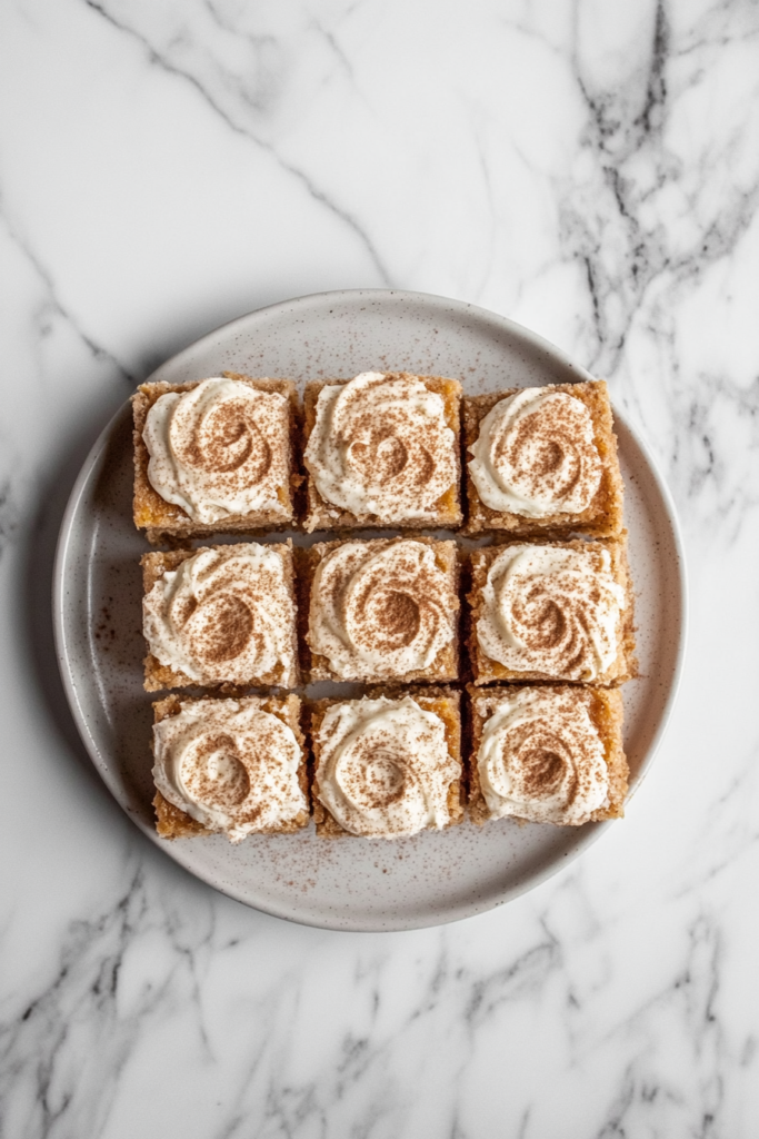 pumpkin bars with cream