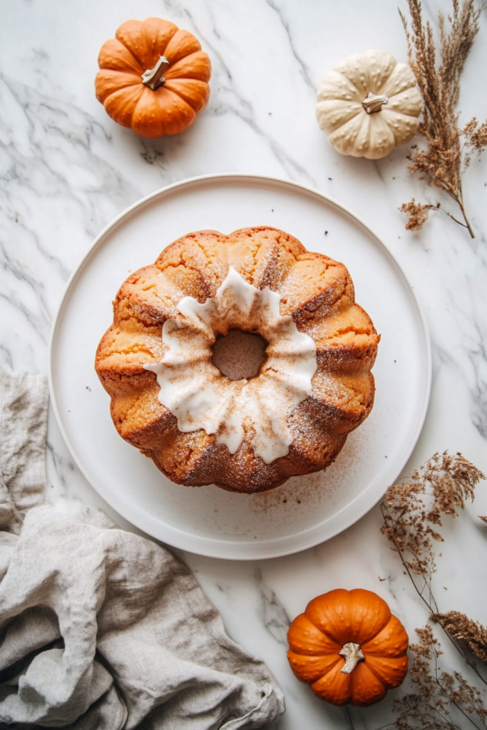 Purple-Ribbon Pumpkin Cake