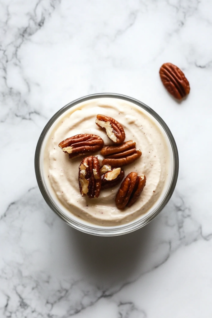 Ricotta Mousse with Candied Pecans