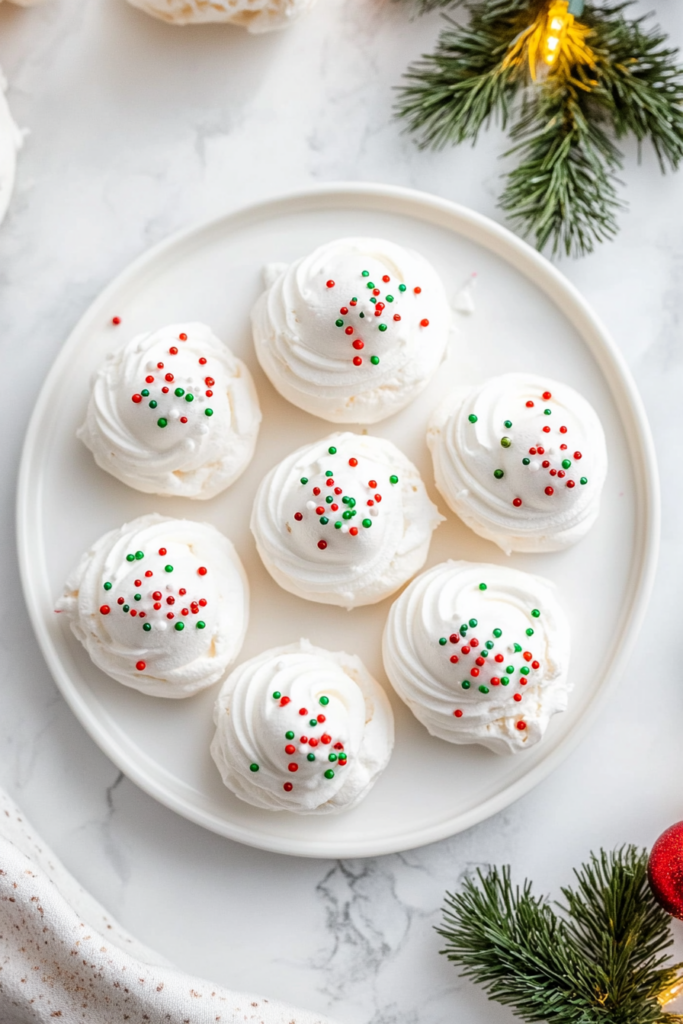 White Christmas Pavlovas