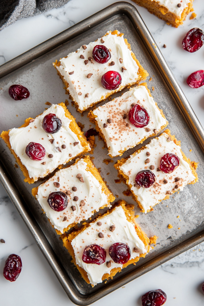 Frosted Pumpkin Cranberry Bars