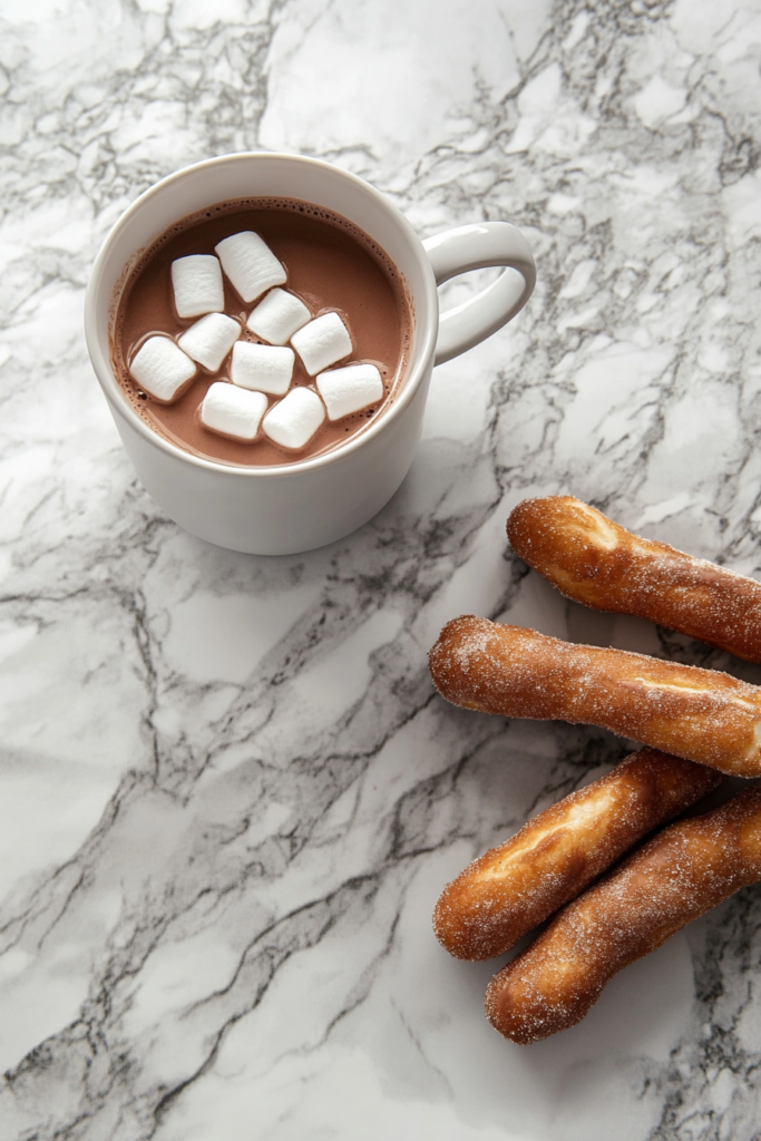 5. Hot Chocolate with Cinnamon Doughnut Dippers