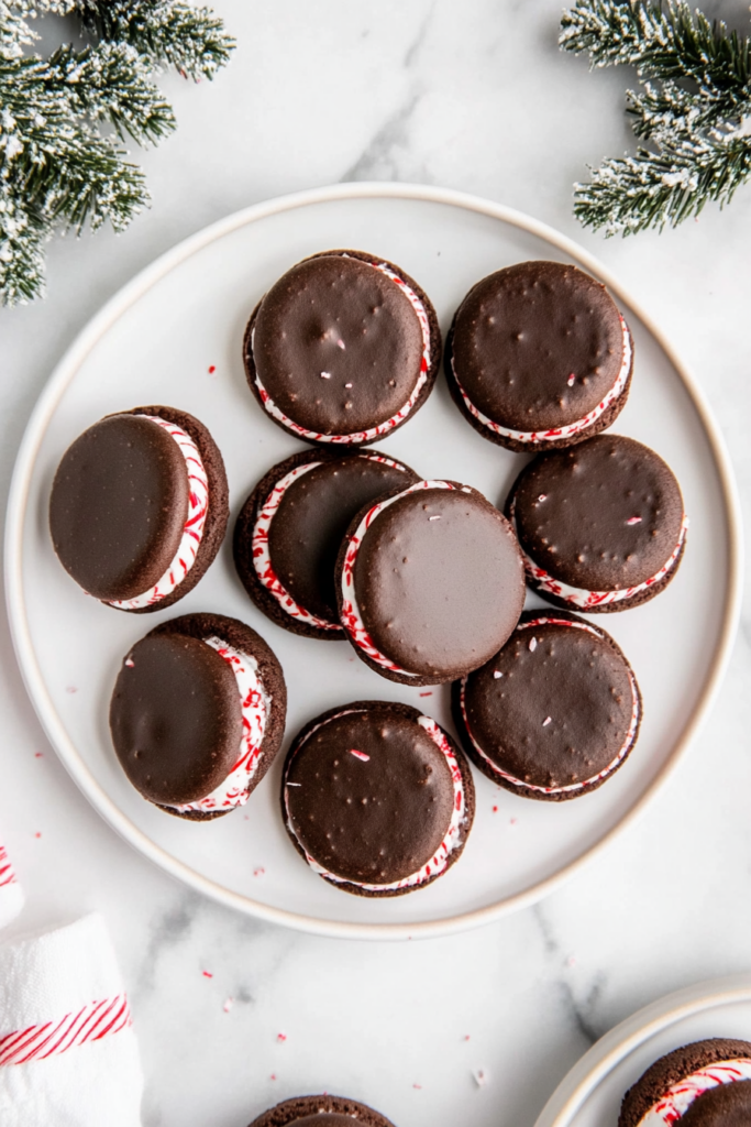 Peppermint Cream Sandwich Cookies