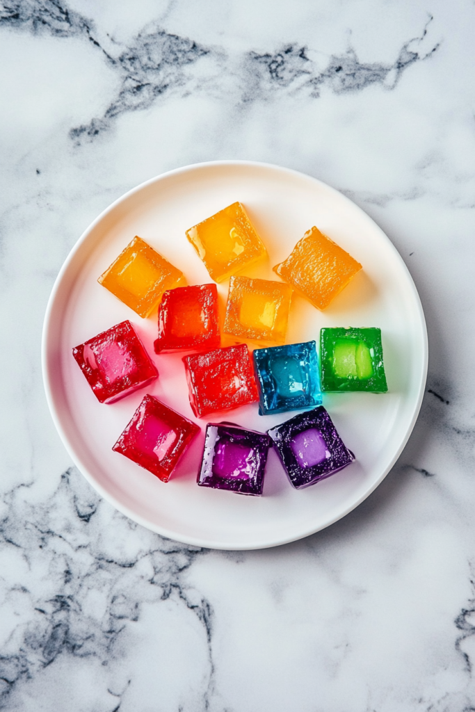 Rainbow Jello Cubes