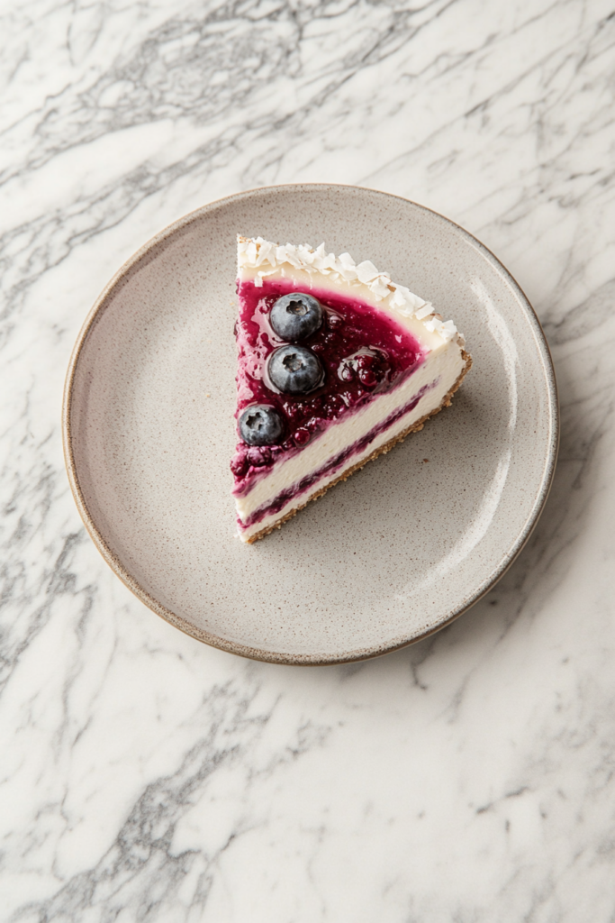 Raw Coconut Blueberry Cheesecake