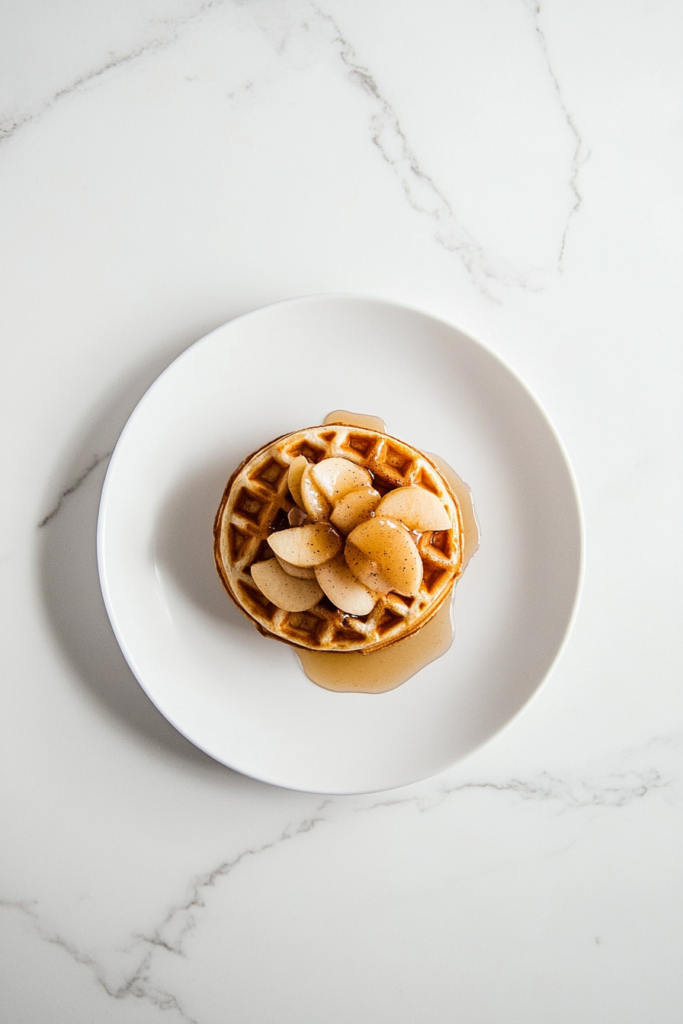 Brown Butter Waffles with Cinnamon Apples